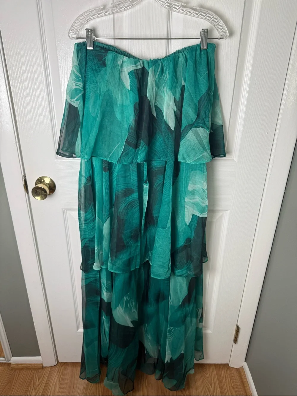 Petal & Pup Bloom Strapless Maxi Dress in Green Floral M - Picture 7 of 10